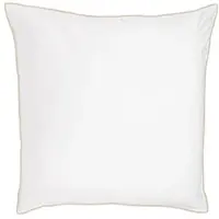 TRAUMSCHLAF Uni Kissenbezug White Collection Pipping 70x90 cm | taupe - weiß