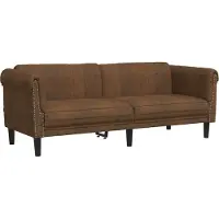 vidaXL 3-Sitzer Sofa Braun Kunstleder Wildleder-Optik