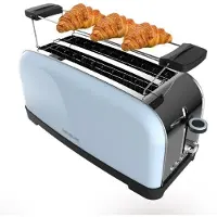 Cecotec Toastin' time 1500 Blue, 4 Scheibe(n), Blau, Edelstahl, Tasten, Niveau, Drehregler, 1500 W, Spanien