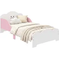 AIYAPLAY Kinderbett, 140x70 cm Kleinkindbett mit Rausfallschutz, Lattenrost Rosa