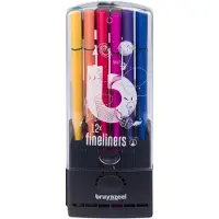 Bruynzeel - Fineliner Federmäppchen mit 12 Farben | 4 Stück
