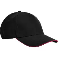 Beechfield - "EarthAware Classic" Baseball-Mütze Sandwichschirm (Schwarz/Rot)