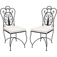 Marrakesch Orient & Mediterran Interior 2er Set Mediterraner Gartenstuhl Cordoba aus Eisen in Schwarz 105 cm