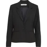 Pulz Jeans Blusenblazer "Blazer PZBINDY", Damen, Gr. 36, schwarz (schwarz beauty), Obermaterial: 53% Baumwolle CO. 44% Polyester PES. 3% Elasthan EL., Blazer Blusenblazer