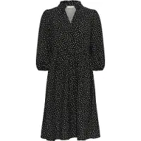 Kaffe Midikleid "Damen Kleid KArea", Damen, Gr. 40, N-Gr, schwarz (schwarz with chalk dot), Obermaterial: 83% Viskose CV. 17% Nylon NY., Kleider Midikleid