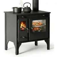 Prometey Küchenofen Holzherd R ECO INOX mit Edelstahlbackofen, rechte Version