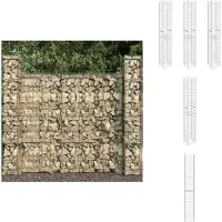 vidaXL Gabionenkörbe 3 Stk. Verzinkter Stahl 25 x 25 x 197 cm - Zaunfelder