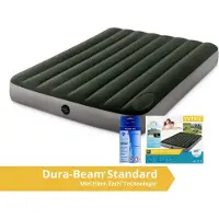Intex Downy - Luftmatratze - Zweifler - Mit Reparaturset und eingebaute Pumpe - 191x137x25 cm - PVC - Grün