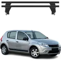 Omac Menabo Dachträger Grundtäger für Dacia Sandero 2007-2012 50kg Alu Schwarz 2 tlg