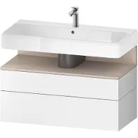 Duravit Collection One Waschtischunterbau, 1 Auszug und 1 Schublade, 990x470x590mm, Nische Taupe Matt, QA4395091180010, Farbe: Weiß Matt/mit Nischenbeleuchtung