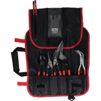 Stubai S283911 Spenglersatz Rolltasche 11-teilig,Durchlaufschere,Blechschere, Falzzangen, Karabiner, Stift, Schablone, Bit-Clip Satz, Zimmermannsstift