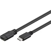 PremiumCord Verlängerungskabel USB 3.1 Stecker C/Stecker - C/Buchse, schwarz, 2m