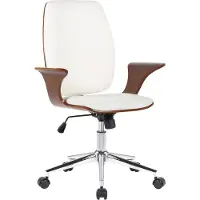 CLP Bürostuhl Burbank Höhenverstellbar walnuss/weiß Material Kunstleder