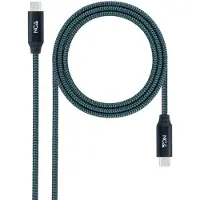 Nanocable 10.01.4302-COMB - USB 3.2 Gen2x2 20Gbps 5A/100W 4K/60Hz USB-C/M-USB-C/M Kabel, Farbe Grau/Schwarz, 2 m