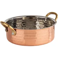 Aps 40734 Serviertöpfchen MUMBAI, Edelstahl, gehämmerte Oberfläche, Kupfer-Look, Ø 16 cm, Höhe 5 cm, 0,7 Liter