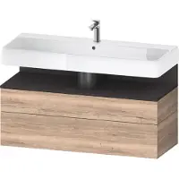 Duravit Qatego Waschtischunterbau, 1 Auszug und 1 Schublade, 1190x470x590mm, Nische Graphit Supermatt, QA4396080550010