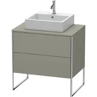 Duravit XSquare Konsolenwaschtischunterbau freistehend, 2 Auszüge, 800x778x548mm, XS492009292, Farbe: Steingrau Seidenmatt Lack