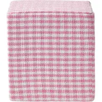 Homescapes Vichy-Karo Pouf rosa-weiß – Sitzwürfel, 36x38 cm