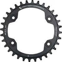 Wolf Tooth Shimano XTR M9000 Kettenblatt, 96 BCD, 4-Loch, 32 Z., Drop-Stop A, black