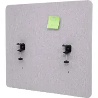 Mendler Akustik-Tischtrennwand HWC-G75, Büro-Sichtschutz Schreibtisch Pinnwand, doppelwandig Stoff/Textil - 65x60cm grau