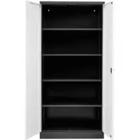 Proregal Stahlschrank BEE mit 6 lackierten Fachböden | HxBxT 195x92x50cm | Anthrazit-Weiß | Werkstattschrank Werkzeugschrank Aktenschrank