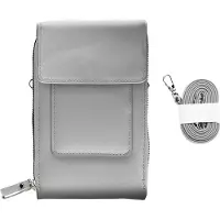Avizar , Smartphone-Schultertasche aus Kunstleder mit Schulterriemen (130cm), Grau
