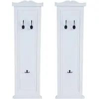 Décoshop26 - 2x Wandgarderobe mit 3 Haken aus weißem Holz 109 x 28 x 4 cm 04_0007421