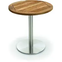 Niehoff - Runder Garten-Bistrotisch - Teak Teak geölt Edelstahl gebürstet Durchmesser: 125 cm