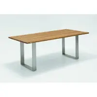 Niehoff Noah Tisch Edelstahl Profilkufe/Teak 160x95 cm bis 260x95 cm