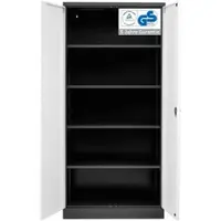 Proregal Stahlschrank BEE mit 4 lackierten Fachböden | HxBxT 195x92x50cm | Anthrazit-Weiß | Werkstattschrank Werkzeugschrank Aktenschrank