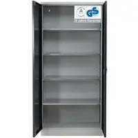 Proregal Stahlschrank BEE mit 6 verzinkten Fachböden | HxBxT 195x92x50cm | Grau-Anthrazit | Werkstattschrank Werkzeugschrank Aktenschrank