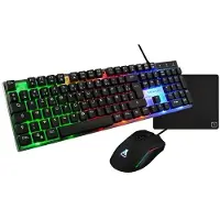 The G-Lab 4-in-1-Gaming-Paket – – COMBO NEON – Tastatur in voller Größe mit Membran + 3600-DPI-Maus + Mauspad + Headset