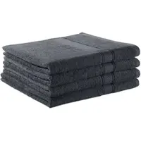 BETTWARENSHOP Handtuch Serie Essential Duschtuch 4er Pack 70x140 cm | anthrazit - grau