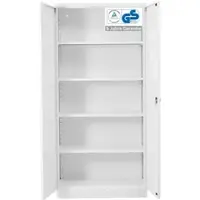 Proregal Stahlschrank BEE mit 7 lackierten Fachböden | HxBxT 195x92x60cm | Weiß-Weiß | Werkstattschrank Werkzeugschrank Aktenschrank Universalschrank