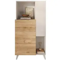 CALICOSY Sideboard MONACO in Weißer - (W) 80 x (H) 155 x (L) 43 cm | Gr.: onesize