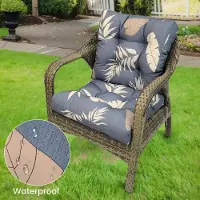 Topchances 4 Stück Gartenstuhlauflage Sitzkissen Stuhlkissen,UV-Lichtecht Wasserdicht Stuhlauflage,Indoor und Outdoor Auflage Polsterauflagen Stuhlkissen,Grau,106x53cm