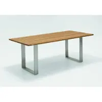 Niehoff - Teak-Gartentisch Noah - Edelstahl 220 x 95 cm Teak geölt Profilkufe