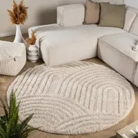 FRAAI Teppich Skandinavisch Rund - Lova Arches Beige Ø 120cm