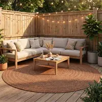 Studio Clarice In- & Outdoor Jute Teppich Rund - Bali Terra Ø 100 cm