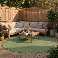 Studio Clarice In- & Outdoor Jute Teppich Rund - Bali Grün Ø 120 cm