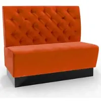 BIG Möbel Gastro Sitzbank Amsterdam | 200 cm breit | Samtstoff in Orange | Chesterfield | Dinerbank