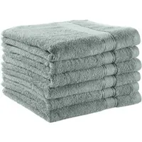 BETTWARENSHOP Handtuch Serie Essential Handtuch 6er Pack 50x100 cm | silber - grau
