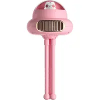 Ele eleoption (Rosa) Tragbarer blattloser Ventilator, Ventilator für Kinderwagen, tragbarer Ständer, Aufhängung und Verpackung, 4-Gang-USB-Ventilator, Sicherheitsnetzabdeckung