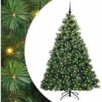 vidaXL Möbel Künstlicher Weihnachtsbaum mit 300 LEDs Grün 210 cm PE und PVC - Weihnachtsgirlanden 3397797