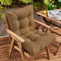 Topchances 2 Stück Gartenstuhlauflage Sitzkissen Stuhlkissen,UV-Lichtecht Wasserdicht Stuhlauflage,Indoor und Outdoor Auflage Polsterauflagen Stuhlkissen,Hellbraun,106x53cm