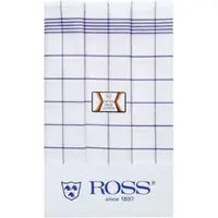 Ross 3er Pack Zwirn Halbleinen Geschirrtücher Karo 60x80 cm | blau - blau