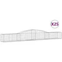 vidaXL Gabionen mit Hochbogen 25 Stk. 400x50x40/60cm Verzinktes Eisen