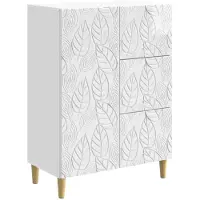 vidaXL Sideboard Hochglanz Weiß 66 x 34,5 x 90 cm Holzwerkstoff