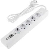 Chilitec Steckdosenleiste mit Ladebuchsen für USB USB-A /USB-C,5-fach weiß 1,5m Kabel