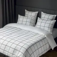 HUGO BOSS Home Satin Bettwäsche Check 155x220 cm + 80x80 cm | white - weiß